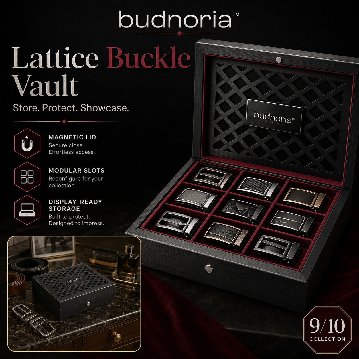 🗃️ Budnoria™ Lattice Buckle Vault